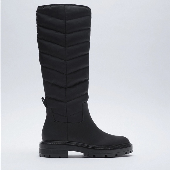 Zara black quilted tall NWT size